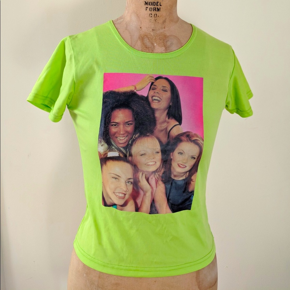 Vintage Neon Green Spice Girls Photo Tee